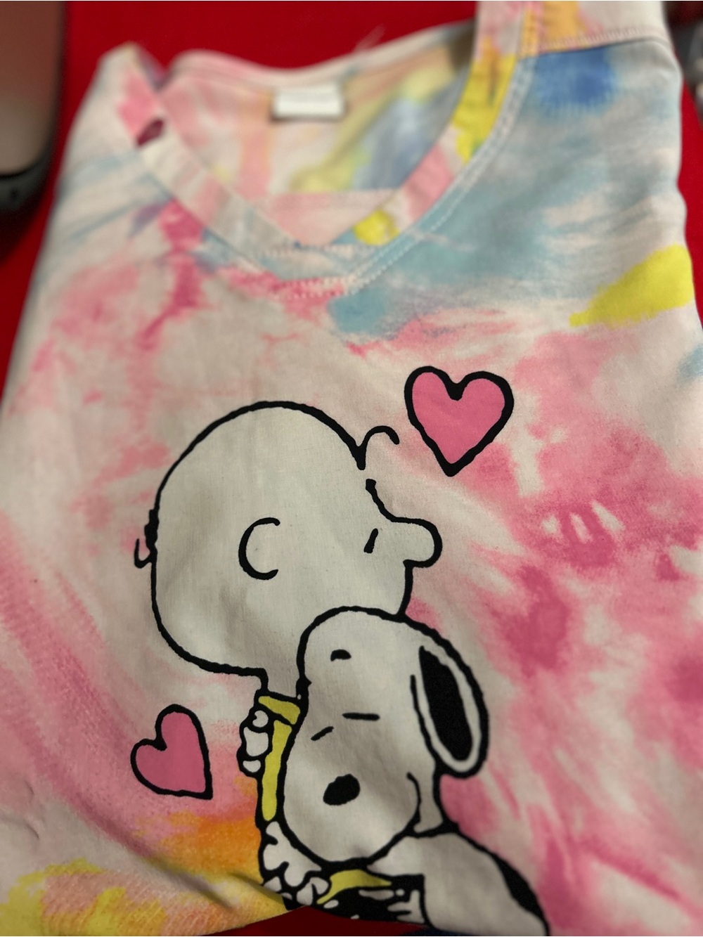 Tie-Dye Snoopy & Charlie Brown Graphic scrub top